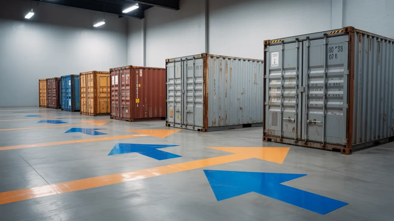 Shipping containers with forward moving arrows illustrating start of ARO timeline after order confirmation marking beginning of payment or delivery period.