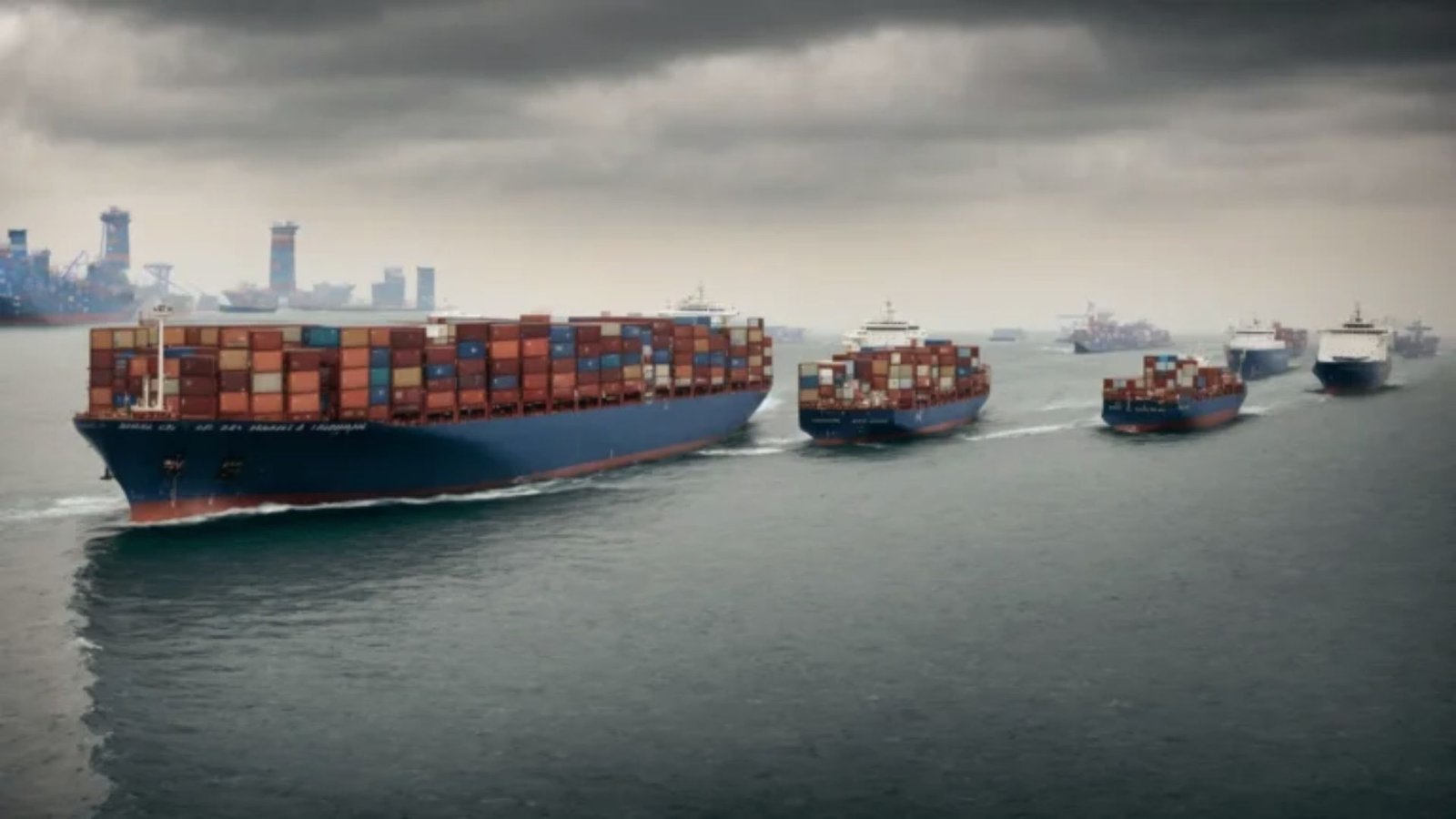 Container ships transporting cargo at sea, with the Importer of Record responsible for customs clearance and legal entry of goods.